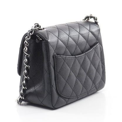 ミニマトラッセ チェーンショルダーバッグ キャビアスキン ブラック シルバー金具 シャネル バッグ CHANEL