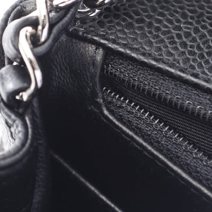 ミニマトラッセ チェーンショルダーバッグ キャビアスキン ブラック シルバー金具 シャネル バッグ CHANEL