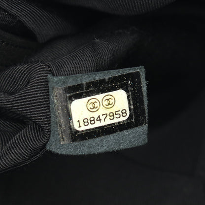 ボーイシャネル Wチェーンショルダーバッグ レザー ブラック アンティークシルバー金具 シャネル バッグ CHANEL