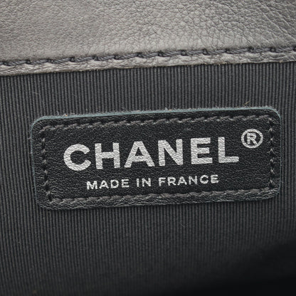 ボーイシャネル Wチェーンショルダーバッグ レザー ブラック アンティークシルバー金具 シャネル バッグ CHANEL