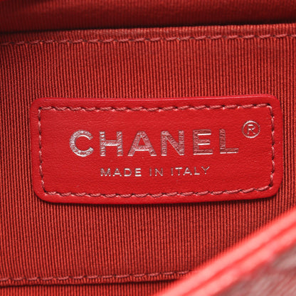 マトラッセ チェーンショルダーバッグ キャビアスキン レッド レッド金具 シャネル バッグ CHANEL