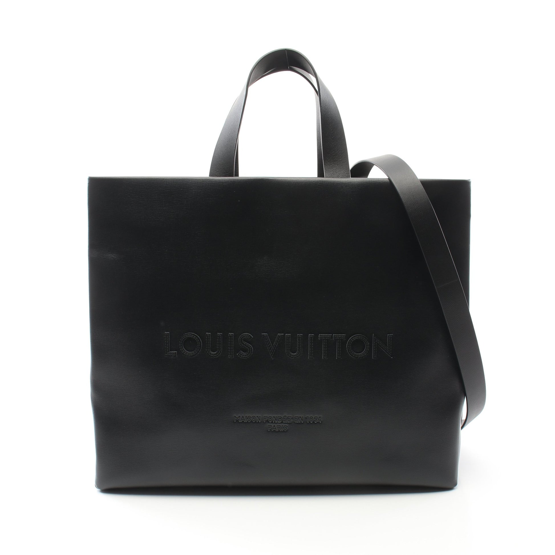 ショッパー トート MM ハンドバッグ トートバッグ レザー ブラック 2WAY 2025SS ルイヴィトン バッグ LOUIS VUITTON