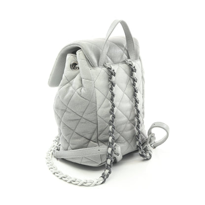 マトラッセ バックパック リュックサック キャビアスキン グレー シルバー金具 シャネル バッグ CHANEL