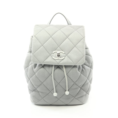 マトラッセ バックパック リュックサック キャビアスキン グレー シルバー金具 シャネル バッグ CHANEL