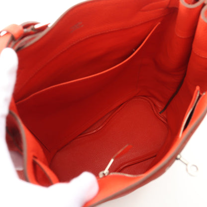ソーケリー26 カプシーヌ ショルダーバッグ トゴ オレンジ シルバー金具 □Q刻印 エルメス バッグ HERMES