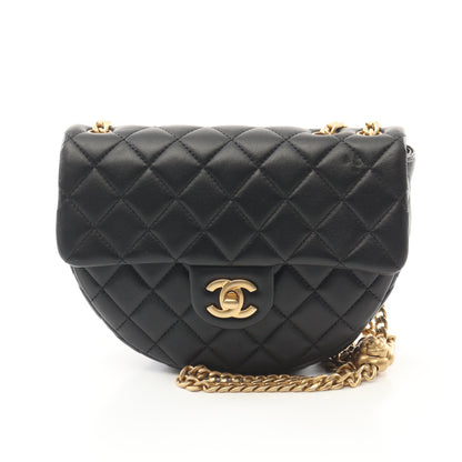 マトラッセ チェーンショルダーバッグ ラムスキン ブラック ゴールド金具 シャネル バッグ CHANEL