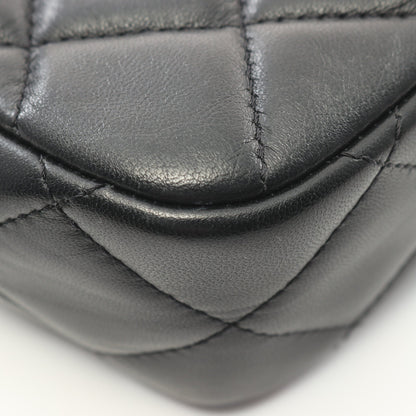 マトラッセ フェイクパール チェーンショルダーバッグ ラムスキン ブラック ゴールド金具 シャネル バッグ CHANEL
