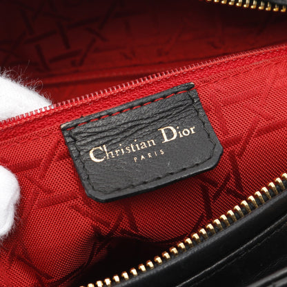 レディディオール ラージ カナージュ ハンドバッグ レザー ブラック 2WAY クリスチャンディオール バッグ Christian Dior
