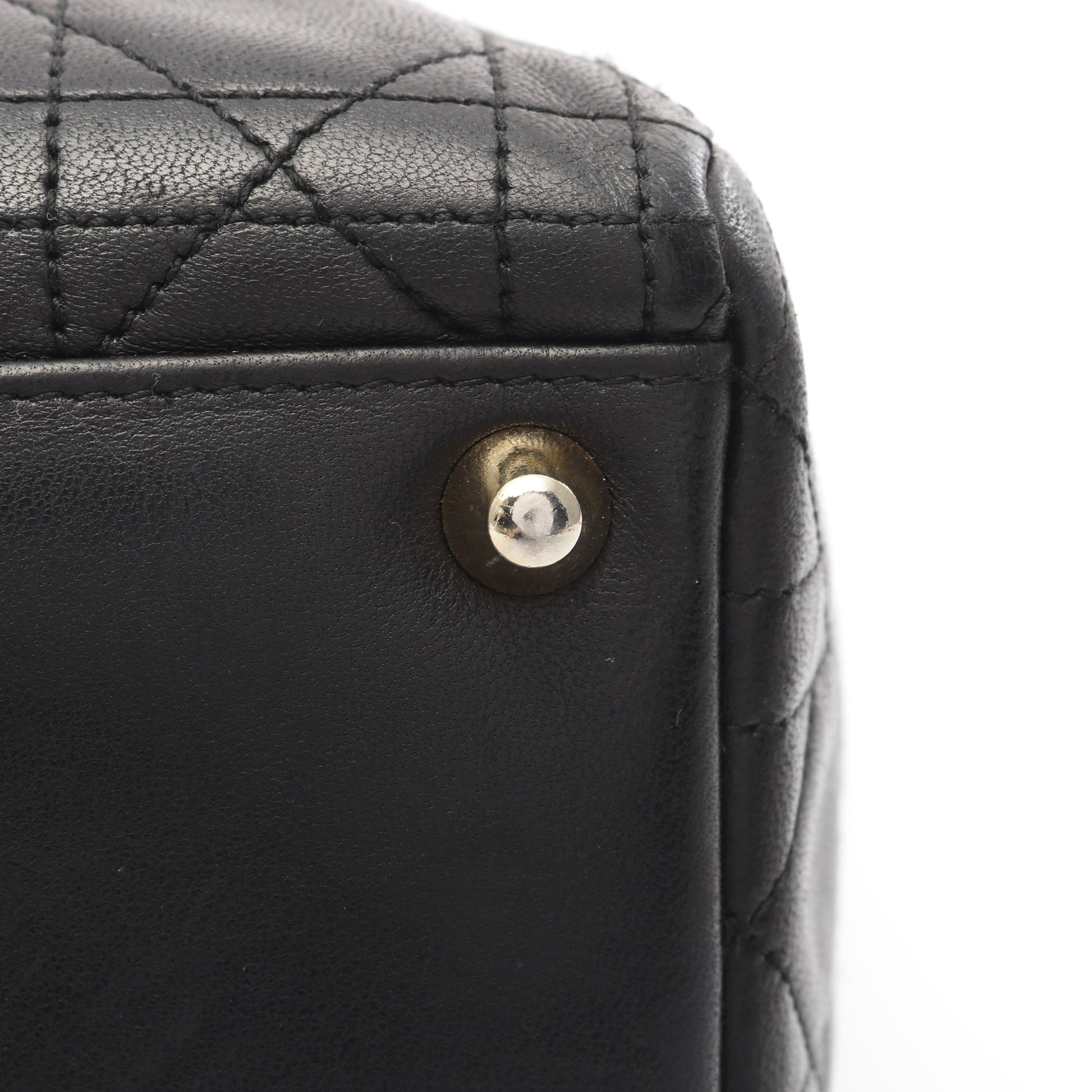 レディディオール ラージ カナージュ ハンドバッグ レザー ブラック 2WAY クリスチャンディオール バッグ Christian Dior