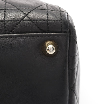 レディディオール ラージ カナージュ ハンドバッグ レザー ブラック 2WAY クリスチャンディオール バッグ Christian Dior