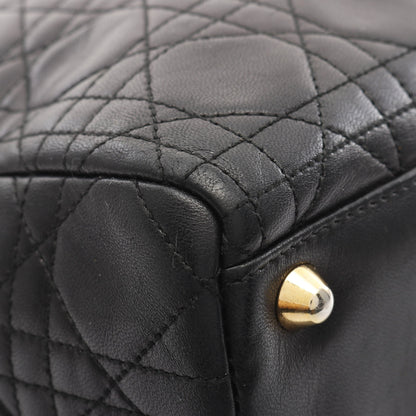 レディディオール ラージ カナージュ ハンドバッグ レザー ブラック 2WAY クリスチャンディオール バッグ Christian Dior