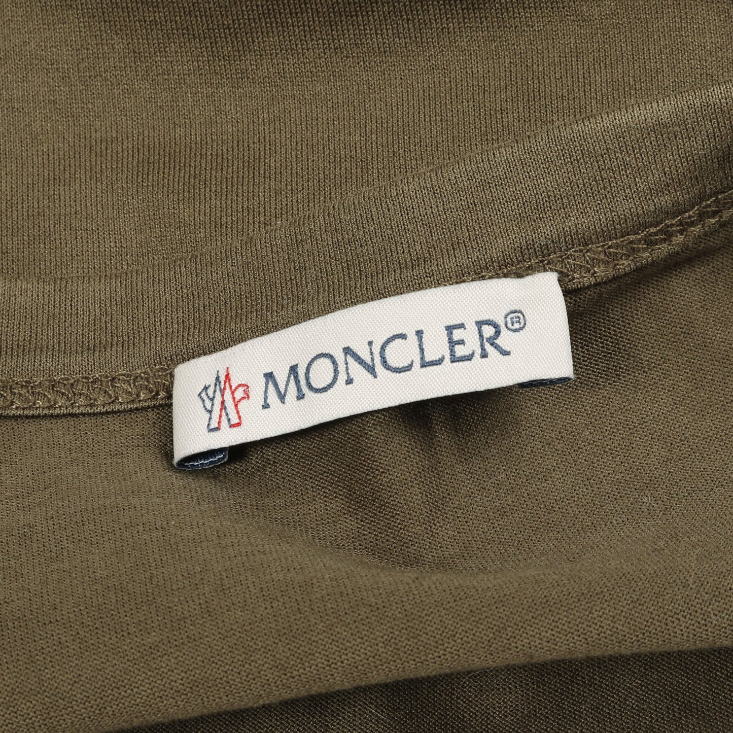 アイコンワッペン Tシャツ クルーネック コットン カーキグリーン モンクレール トップス MONCLER