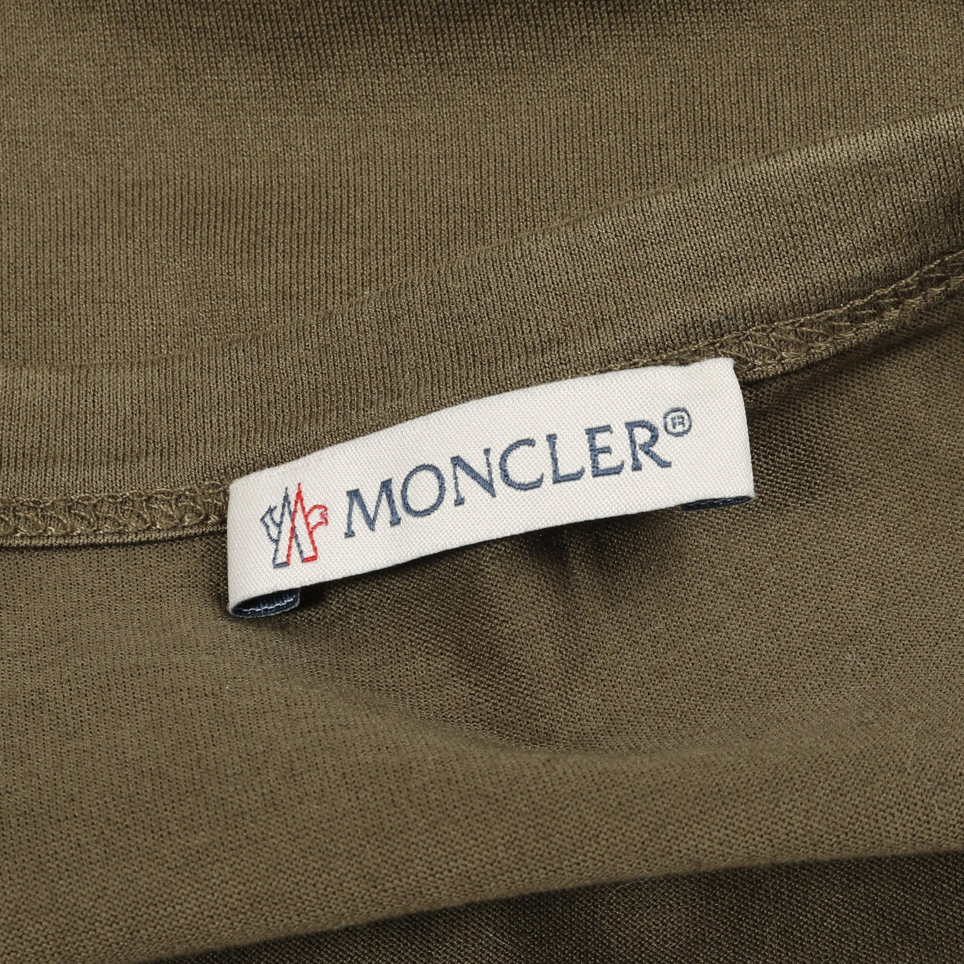 アイコンワッペン Tシャツ クルーネック コットン カーキグリーン モンクレール トップス MONCLER