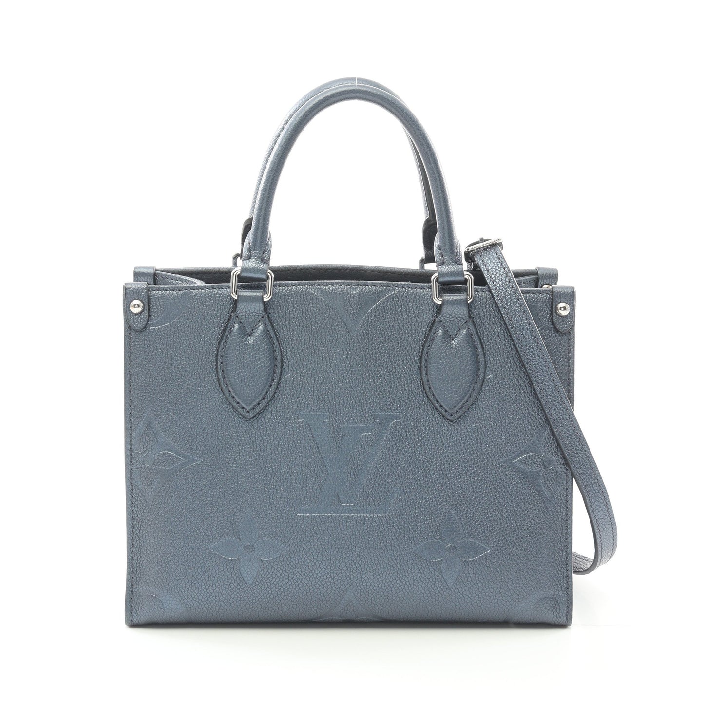 オンザゴーPM モノグラムアンプラント ハンドバッグ レザー ブルー 2WAY ルイヴィトン バッグ LOUIS VUITTON