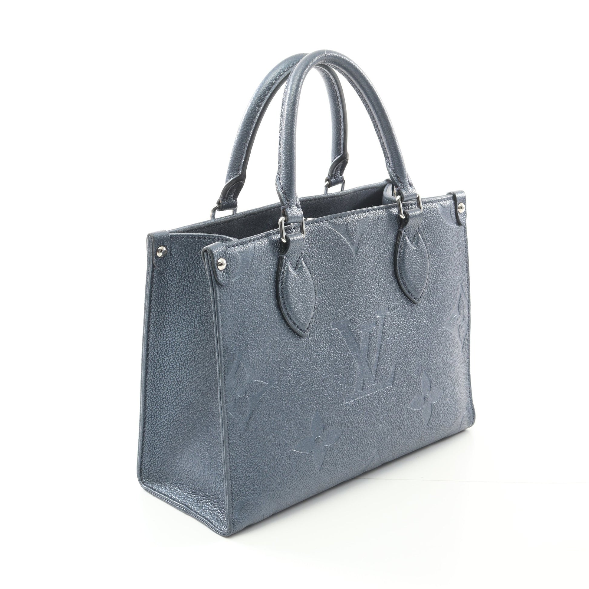 オンザゴーPM モノグラムアンプラント ハンドバッグ レザー ブルー 2WAY ルイヴィトン バッグ LOUIS VUITTON