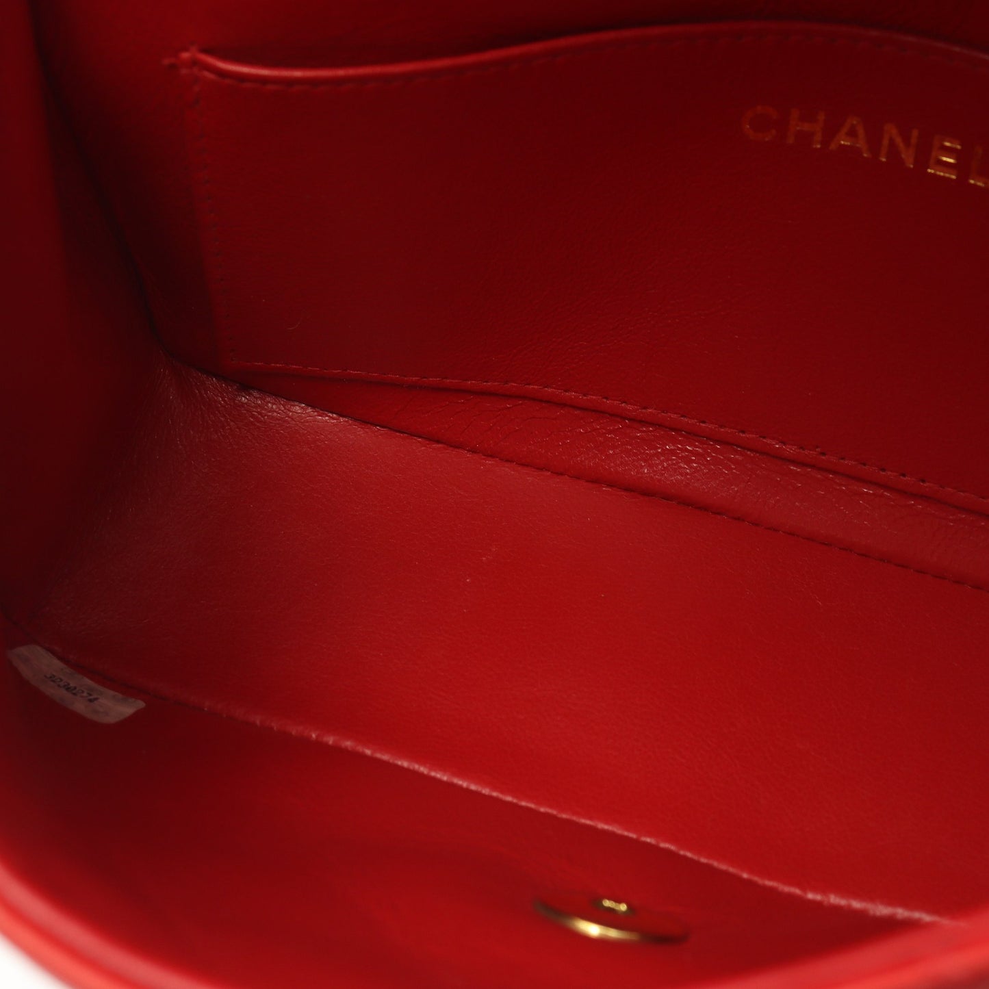 マトラッセ ダイアナフラップ チェーンショルダーバッグ ラムスキン レッド ゴールド金具 シャネル バッグ CHANEL