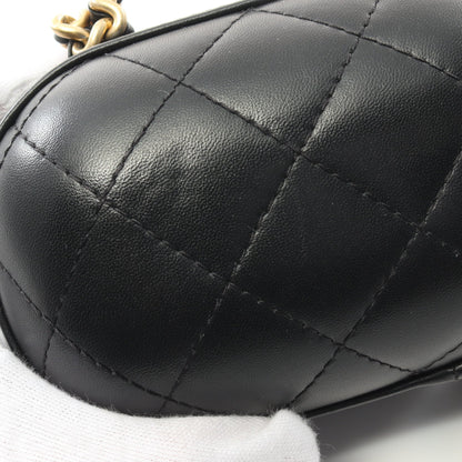 マトラッセ トップハンドル バニティバッグ チェーンショルダーバッグ ラムスキン ブラック ゴールド金具 シャネル バッグ CHANEL