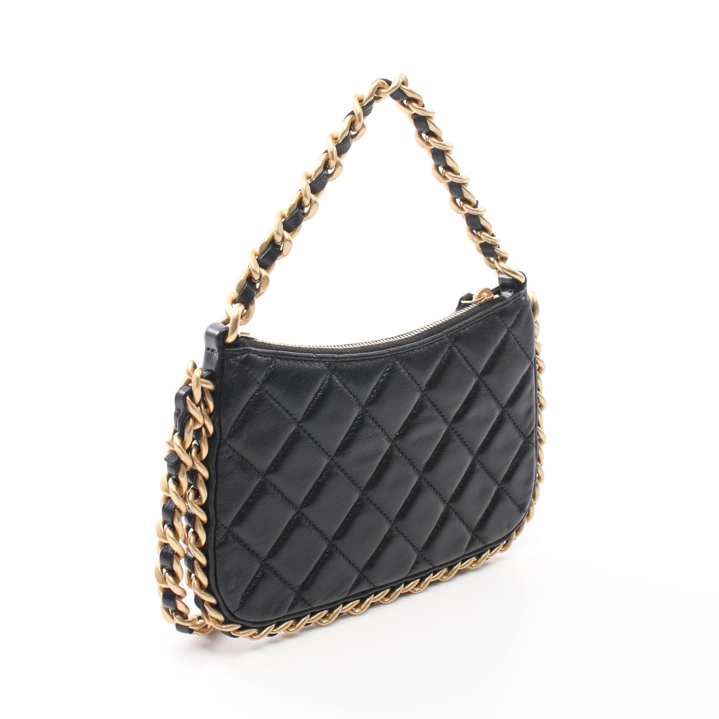 マトラッセ チェーンショルダーバッグ ラムスキン ブラック ゴールド金具 2WAY シャネル バッグ CHANEL