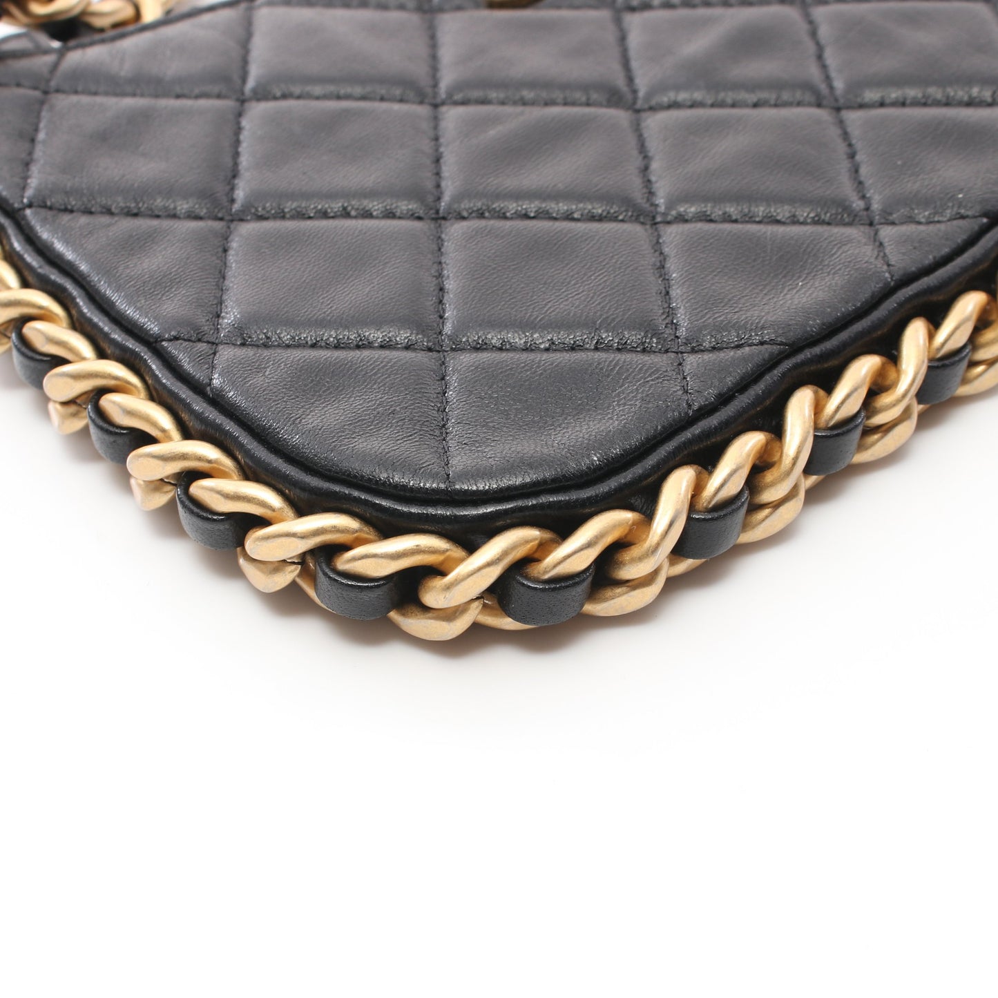 マトラッセ チェーンショルダーバッグ ラムスキン ブラック ゴールド金具 2WAY シャネル バッグ CHANEL