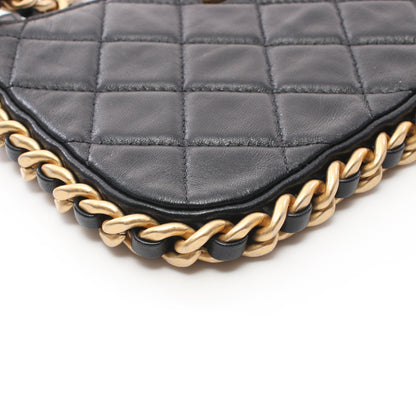 マトラッセ チェーンショルダーバッグ ラムスキン ブラック ゴールド金具 2WAY シャネル バッグ CHANEL