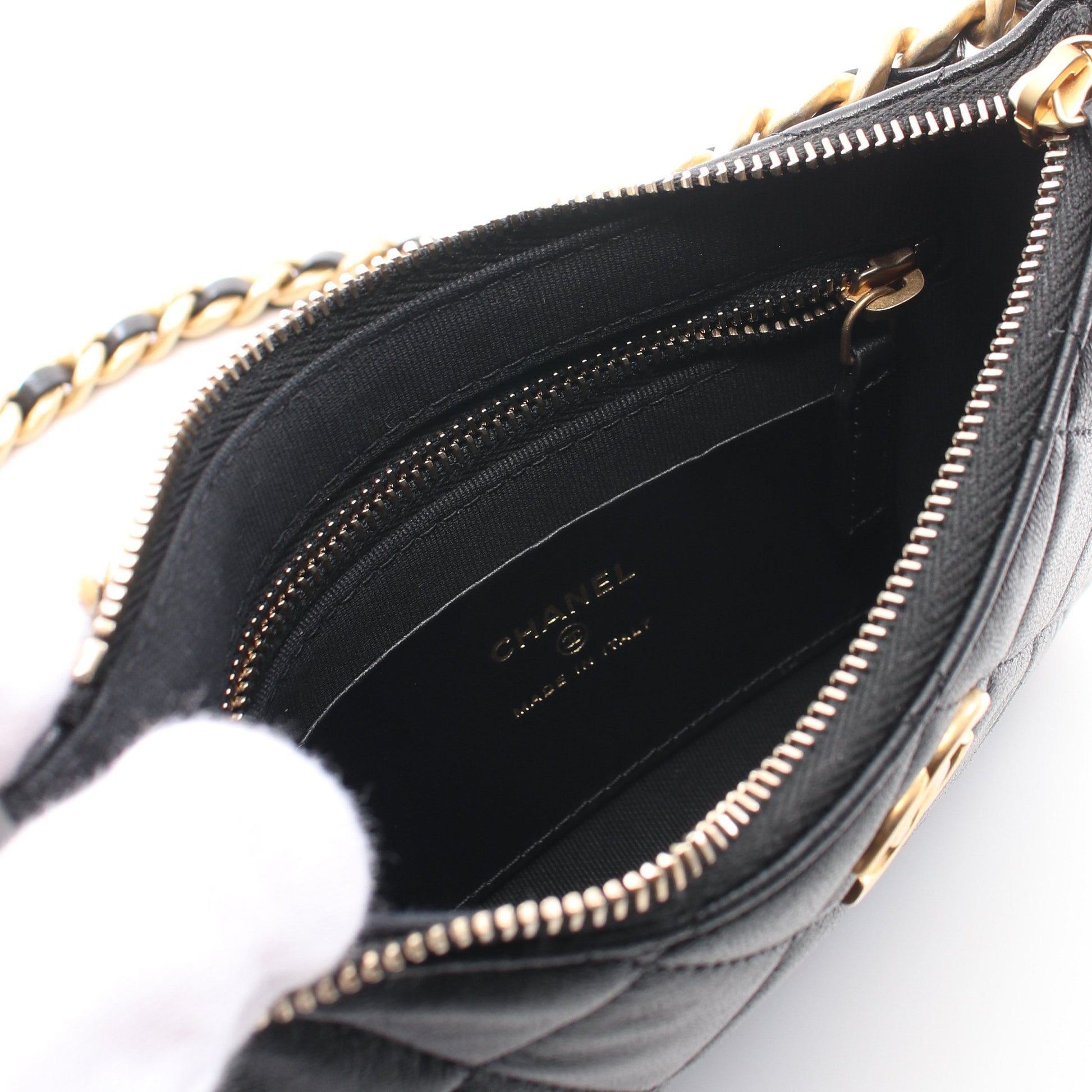 マトラッセ チェーンショルダーバッグ ラムスキン ブラック ゴールド金具 2WAY シャネル バッグ CHANEL