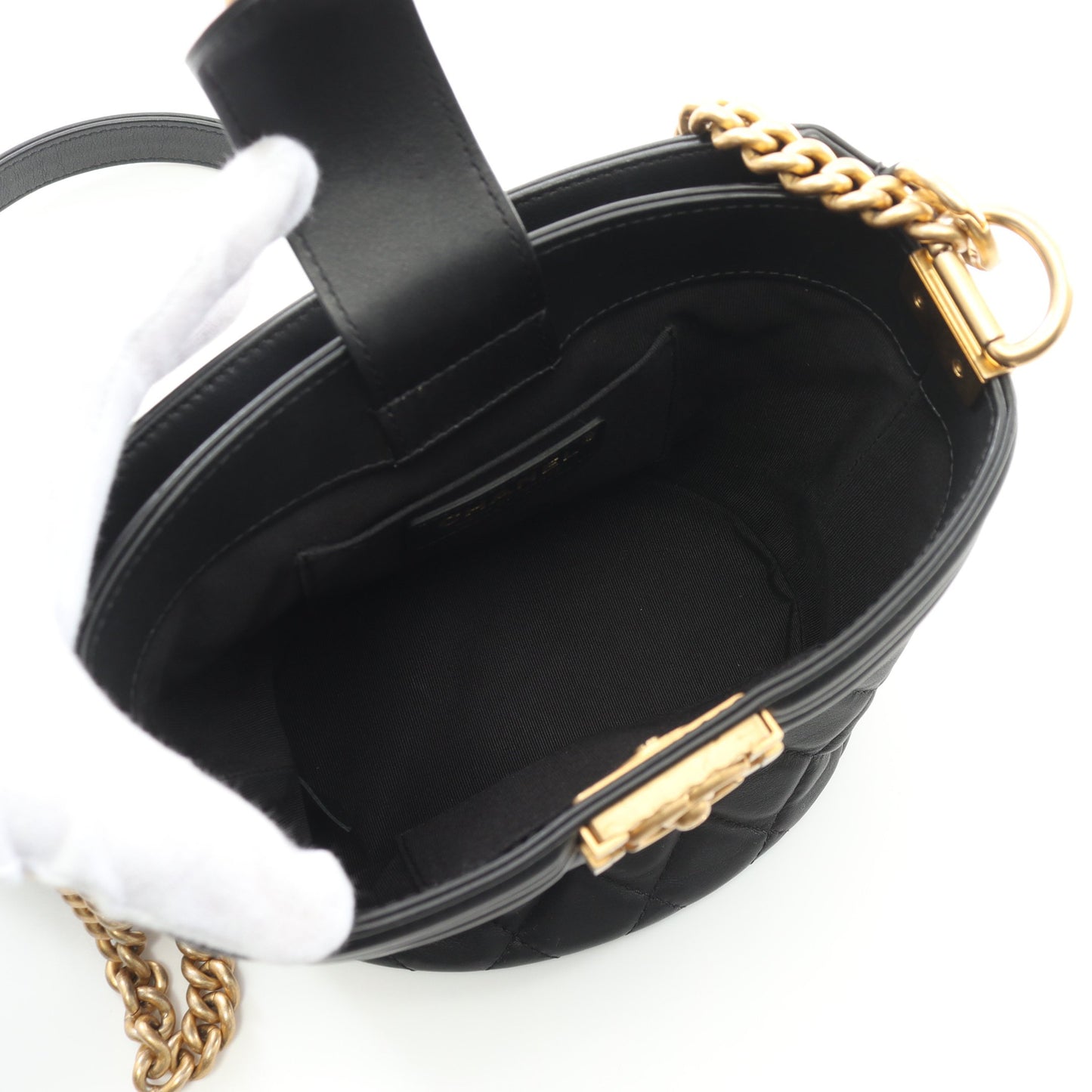 ボーイシャネル チェーンショルダーバッグ ラムスキン ブラック ゴールド金具 シャネル バッグ CHANEL