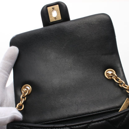 ミニマトラッセ チェーンショルダーバッグ ラムスキン ブラック ゴールド金具 シャネル バッグ CHANEL
