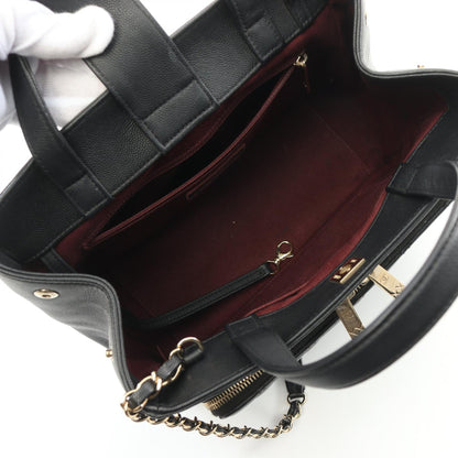 ビジネスアフィニティ マトラッセ チェーンショルダーバッグ キャビアスキン ブラック ゴールド金具 2WAY シャネル バッグ CHANEL