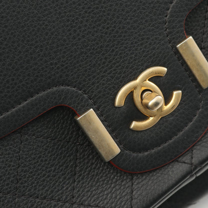 マトラッセ チェーンショルダーバッグ チェーントートバッグ レザー ブラック ゴールド金具 シャネル バッグ CHANEL