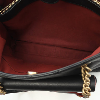 マトラッセ チェーンショルダーバッグ チェーントートバッグ レザー ブラック ゴールド金具 シャネル バッグ CHANEL