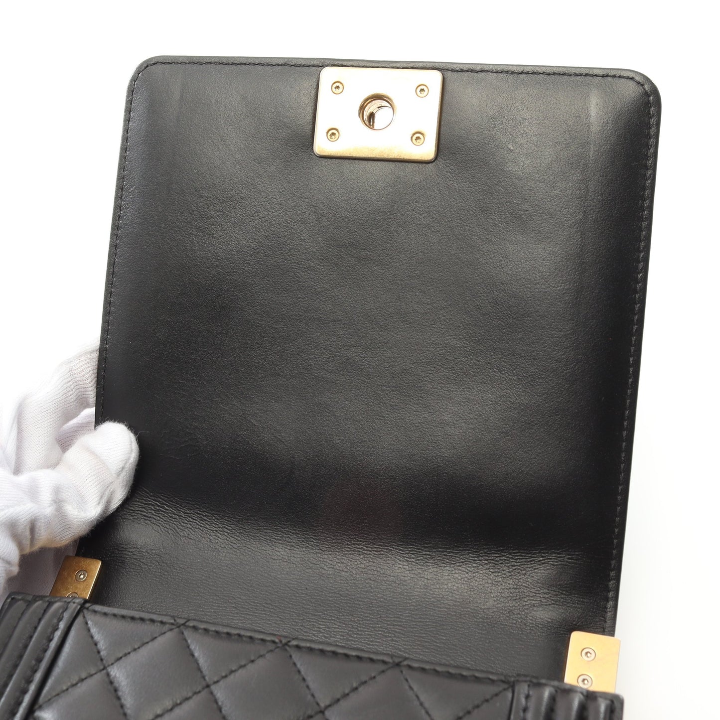 ボーイシャネル マトラッセ チェーンショルダーバッグ ラムスキン ブラック ゴールド金具 シャネル バッグ CHANEL