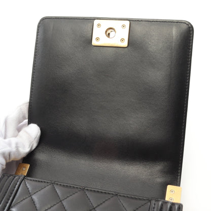 ボーイシャネル マトラッセ チェーンショルダーバッグ ラムスキン ブラック ゴールド金具 シャネル バッグ CHANEL