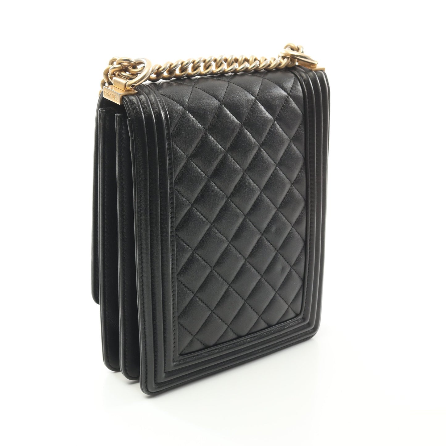 ボーイシャネル マトラッセ チェーンショルダーバッグ ラムスキン ブラック ゴールド金具 シャネル バッグ CHANEL