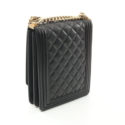 ボーイシャネル マトラッセ チェーンショルダーバッグ ラムスキン ブラック ゴールド金具 シャネル バッグ CHANEL