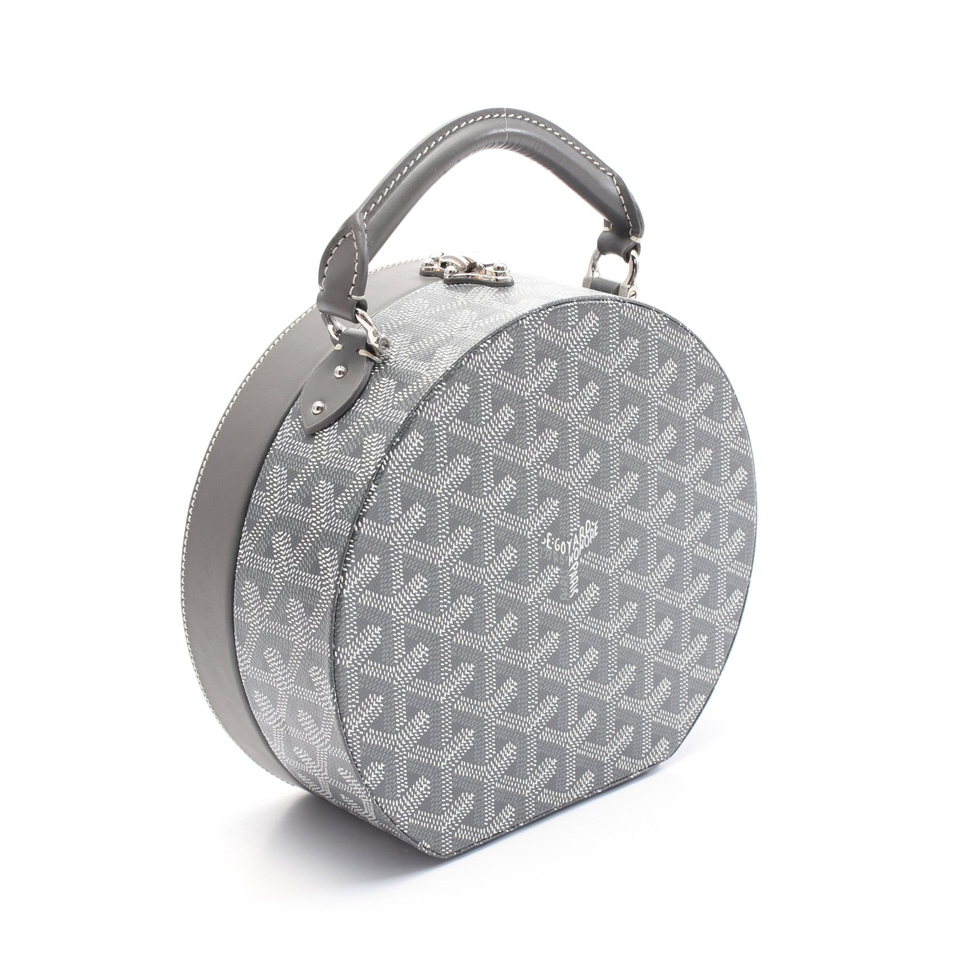 ハットボックス アルトトランクバッグ ハンドバッグ コーティングキャンバス レザー グレー ホワイト 2WAY ゴヤール バッグ GOYARD
