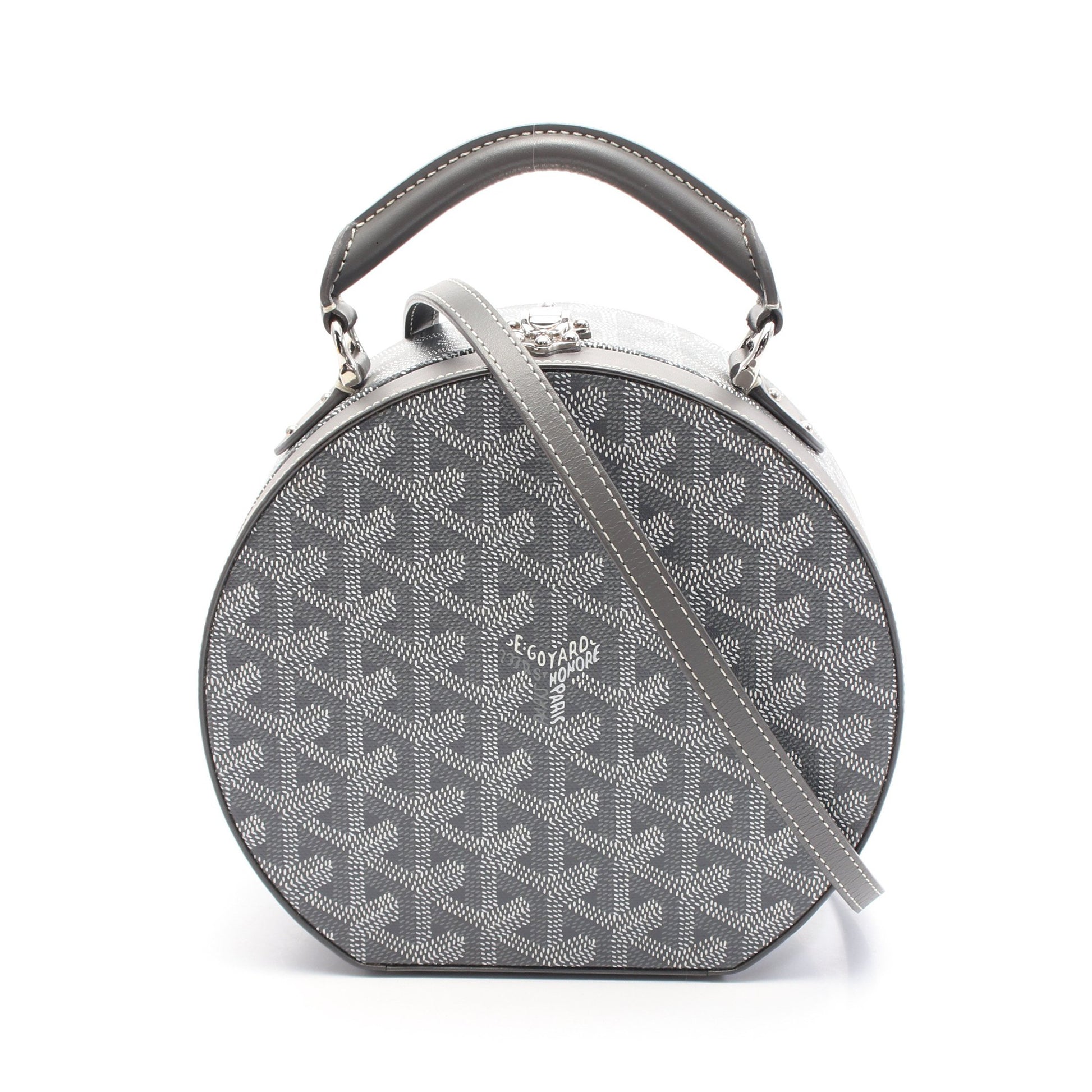 ハットボックス アルトトランクバッグ ハンドバッグ コーティングキャンバス レザー グレー ホワイト 2WAY ゴヤール バッグ GOYARD