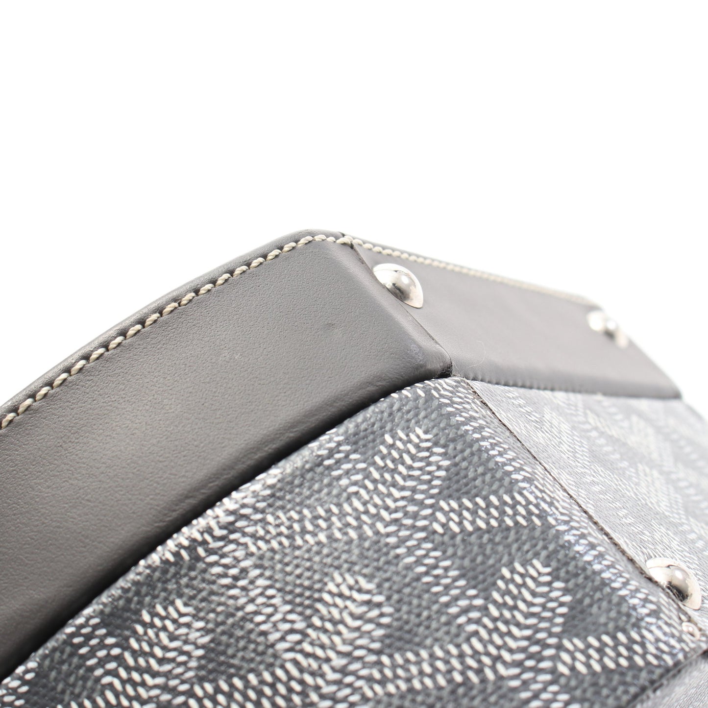ハットボックス アルトトランクバッグ ハンドバッグ コーティングキャンバス レザー グレー ホワイト 2WAY ゴヤール バッグ GOYARD
