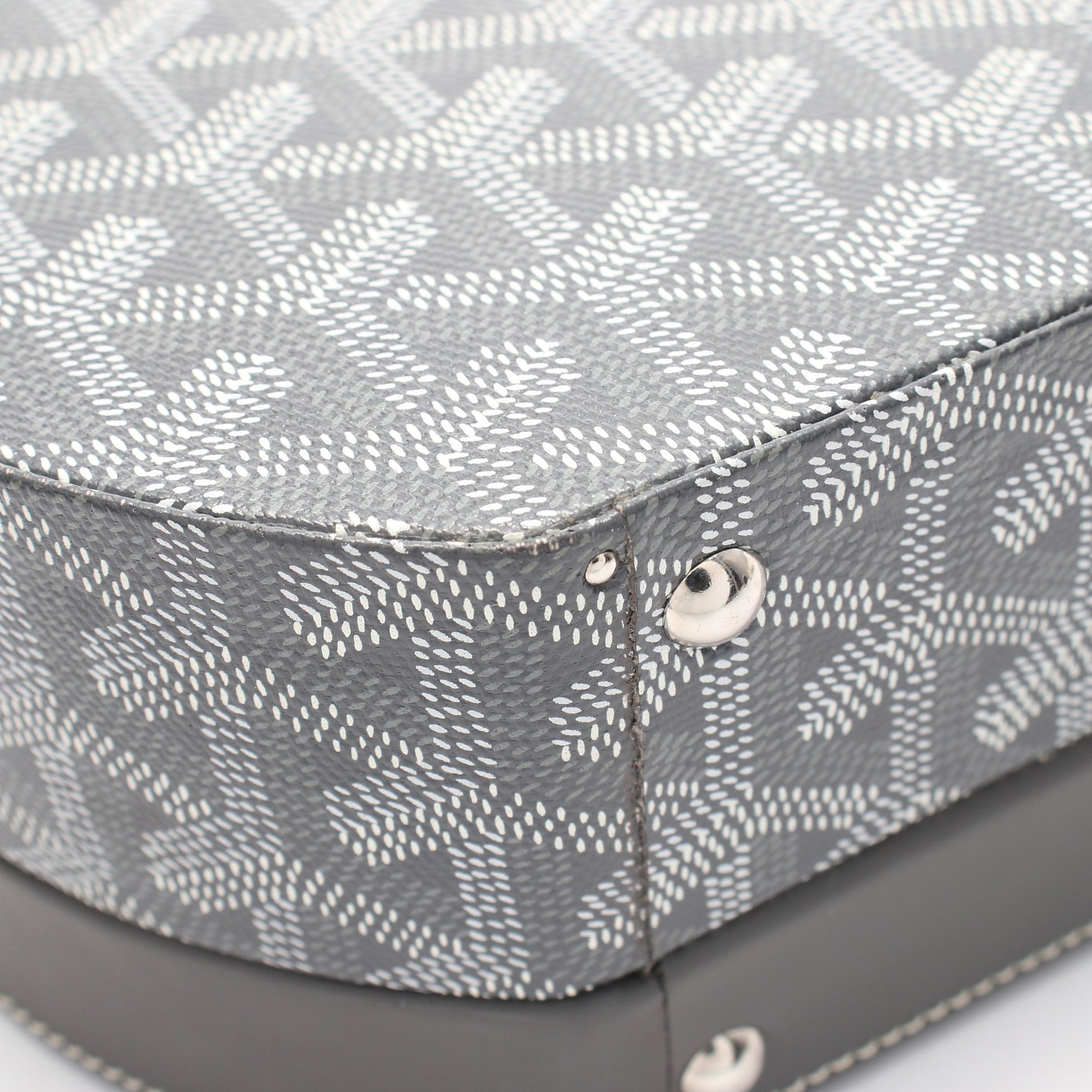 ハットボックス アルトトランクバッグ ハンドバッグ コーティングキャンバス レザー グレー ホワイト 2WAY ゴヤール バッグ GOYARD