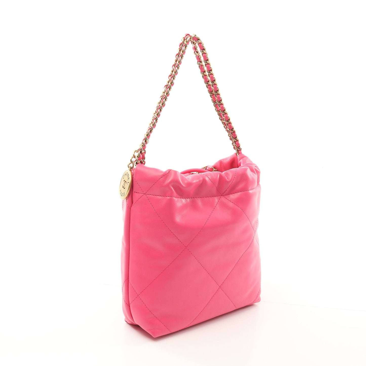 CHANEL 22 ミニ チェーンショルダーバッグ レザー ピンクパープル ゴールド金具 シャネル バッグ CHANEL