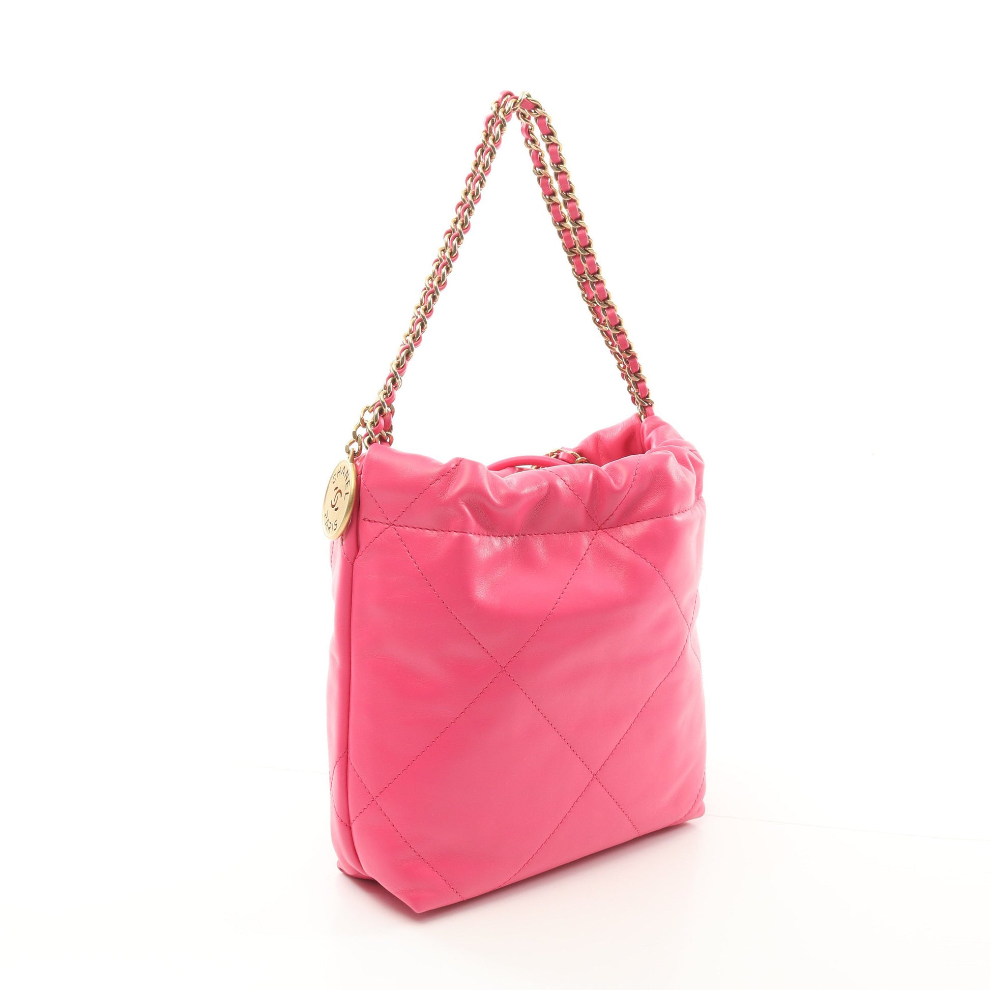 CHANEL 22 ミニ チェーンショルダーバッグ レザー ピンクパープル ゴールド金具 シャネル バッグ CHANEL