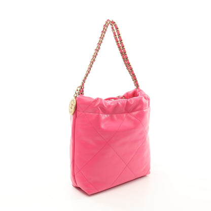 CHANEL 22 ミニ チェーンショルダーバッグ レザー ピンクパープル ゴールド金具 シャネル バッグ CHANEL
