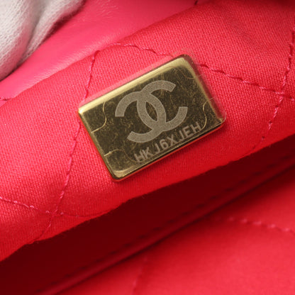 CHANEL 22 ミニ チェーンショルダーバッグ レザー ピンクパープル ゴールド金具 シャネル バッグ CHANEL