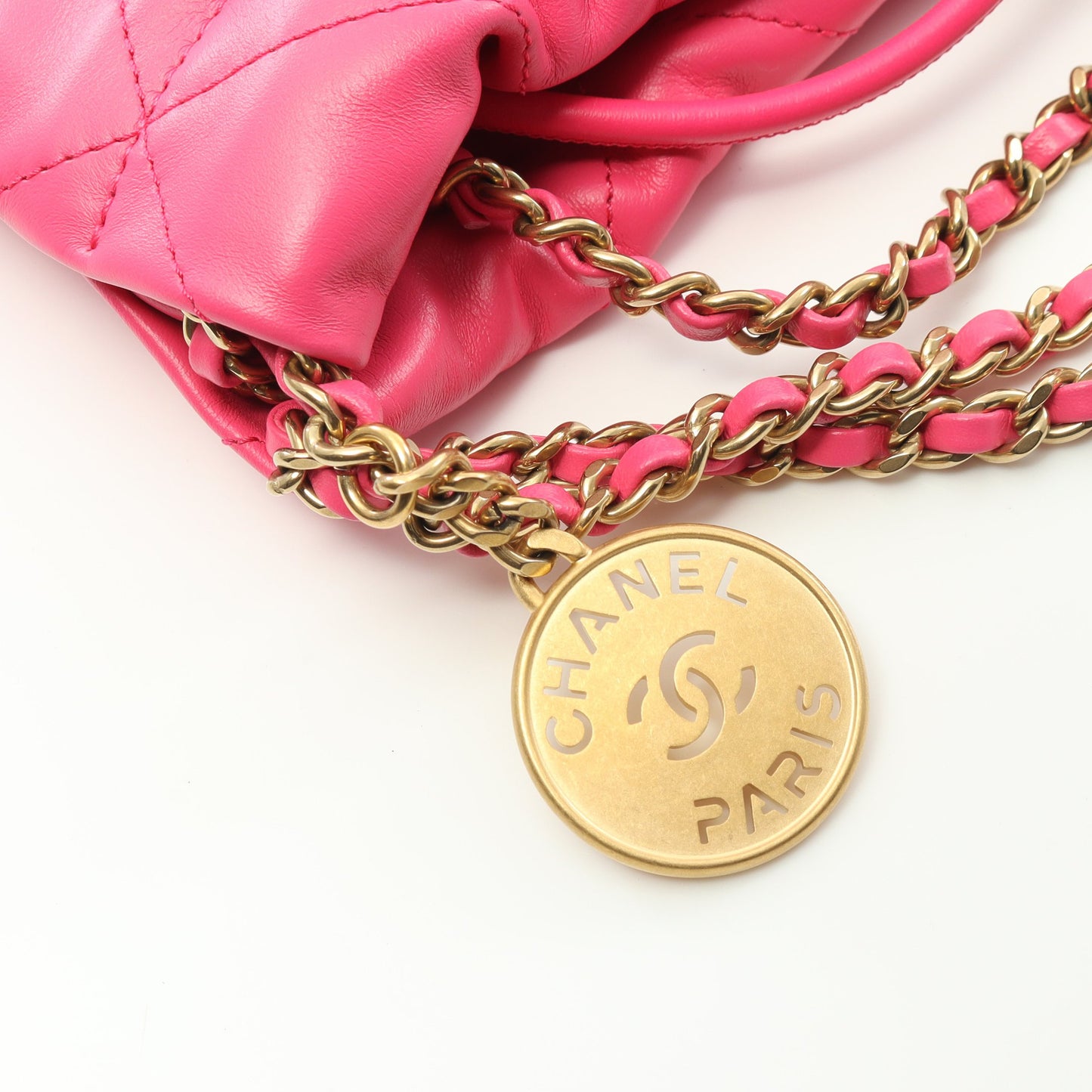 CHANEL 22 ミニ チェーンショルダーバッグ レザー ピンクパープル ゴールド金具 シャネル バッグ CHANEL