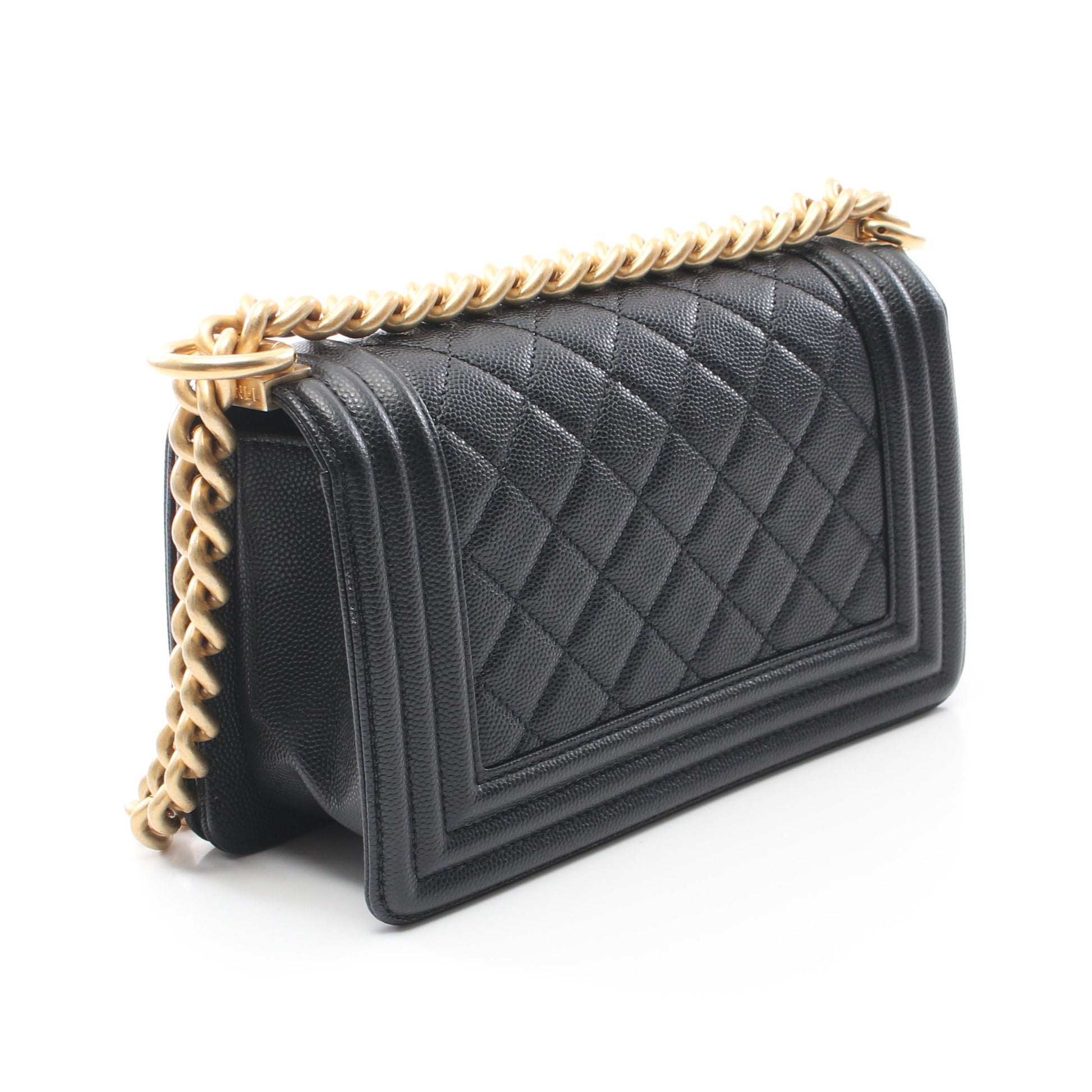 ボーイシャネル スモール チェーンショルダーバッグ キャビアスキン ブラック ゴールド金具 シャネル バッグ CHANEL