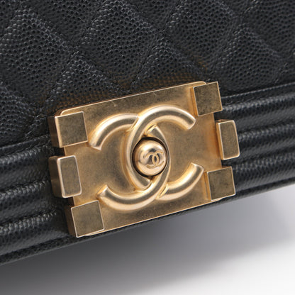 ボーイシャネル スモール チェーンショルダーバッグ キャビアスキン ブラック ゴールド金具 シャネル バッグ CHANEL