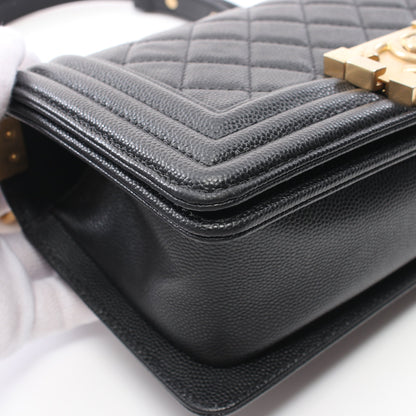 ボーイシャネル スモール チェーンショルダーバッグ キャビアスキン ブラック ゴールド金具 シャネル バッグ CHANEL