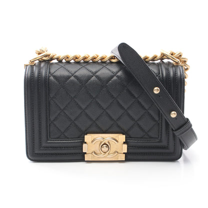 ボーイシャネル スモール チェーンショルダーバッグ キャビアスキン ブラック ゴールド金具 シャネル バッグ CHANEL