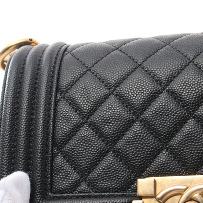 ボーイシャネル スモール チェーンショルダーバッグ キャビアスキン ブラック ゴールド金具 シャネル バッグ CHANEL