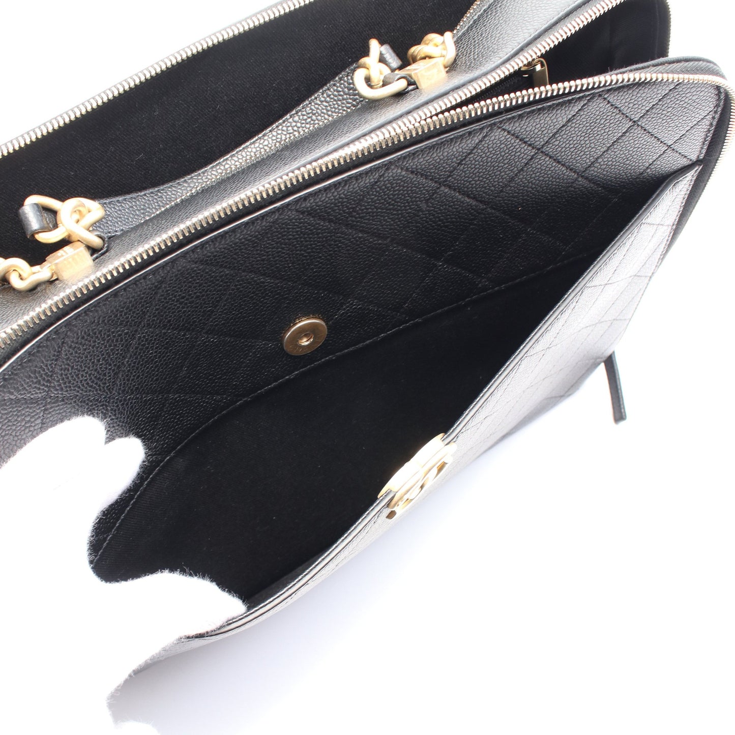 マトラッセ ビジネスバッグ キャビアスキン ブラック ゴールド金具 2WAY シャネル バッグ CHANEL