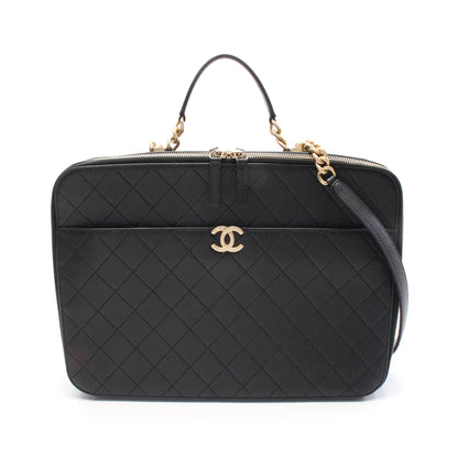 マトラッセ ビジネスバッグ キャビアスキン ブラック ゴールド金具 2WAY シャネル バッグ CHANEL